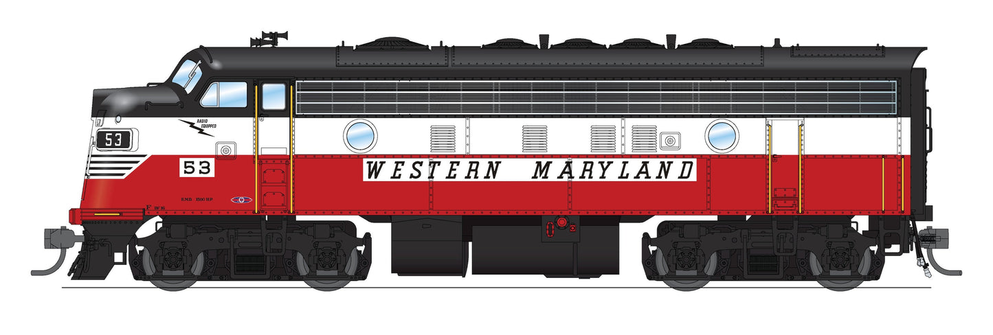10567 EMD F7A, Western Maryland 59, Circus Paint Scheme, No-Sound / DCC-Ready, HO