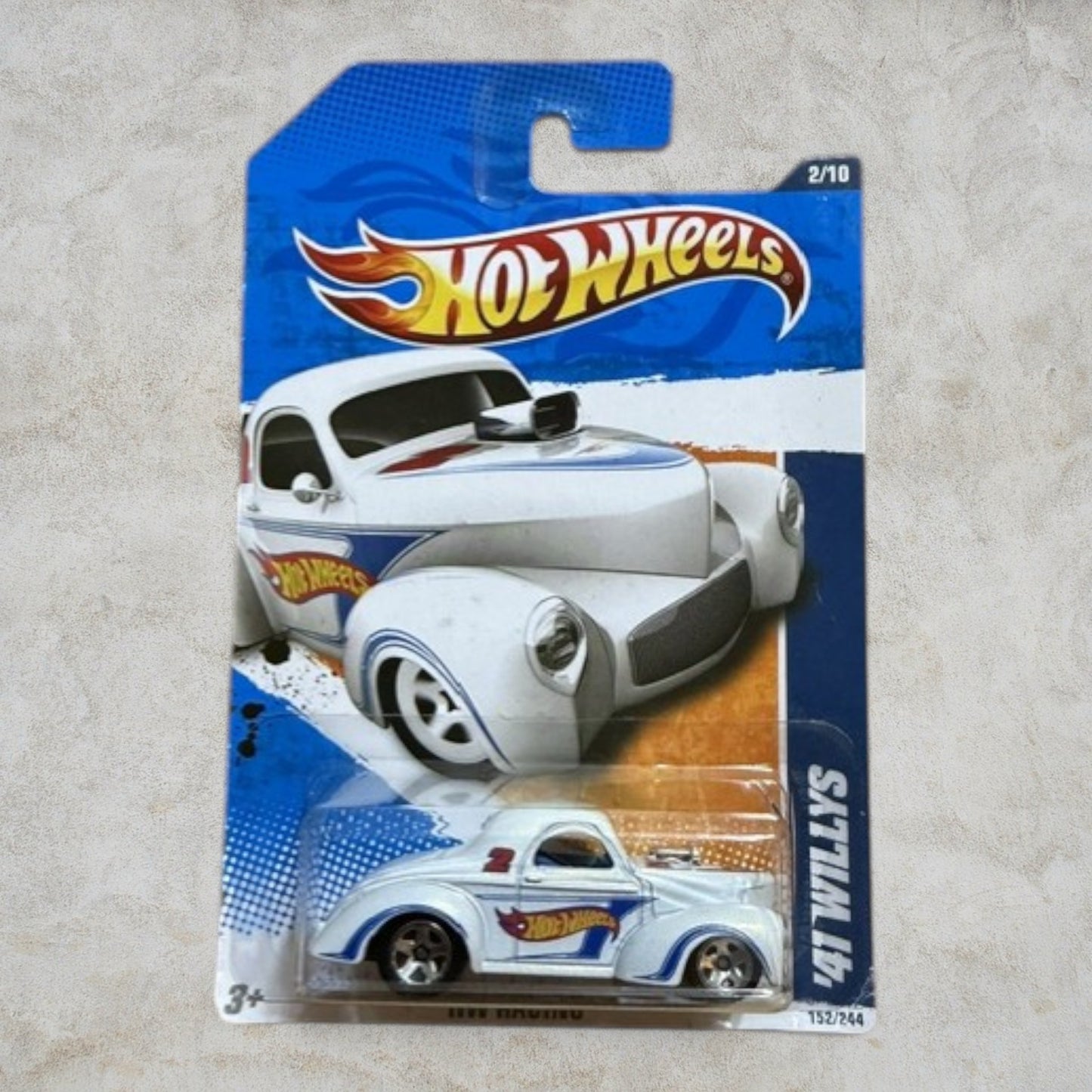 #1331 Hot Wheels '41 Willys – HW Showroom 2/10 – White 1941 Willys Coupe #152/244 – Factory Sealed