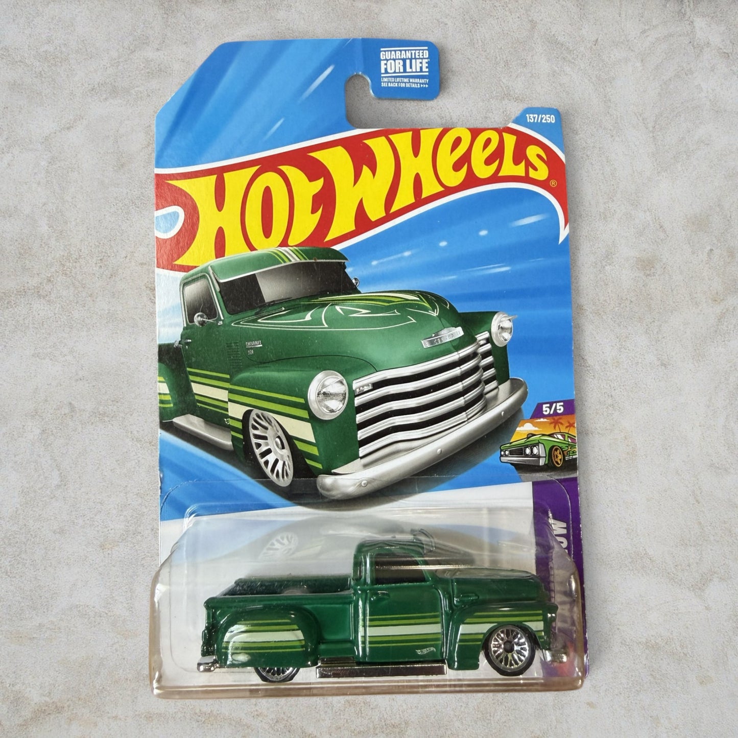 #1316 Hot Wheels Custom '52 Chevy Pickup – HW Art Cars Series 5/5 – Green – Factory Sealed