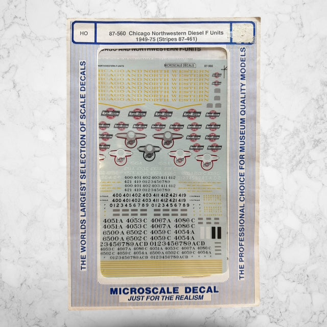Microscale Decal #87-560 Chicago & North Western Diesel F Units 1949–75 – HO Scale