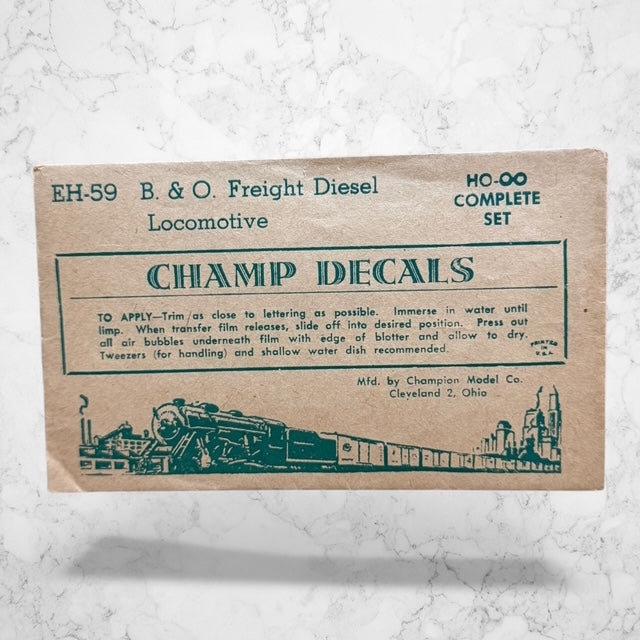 Champ Decals EH-59 B&O Freight Diesel Locomotive Decal Set – HO/OO Scale