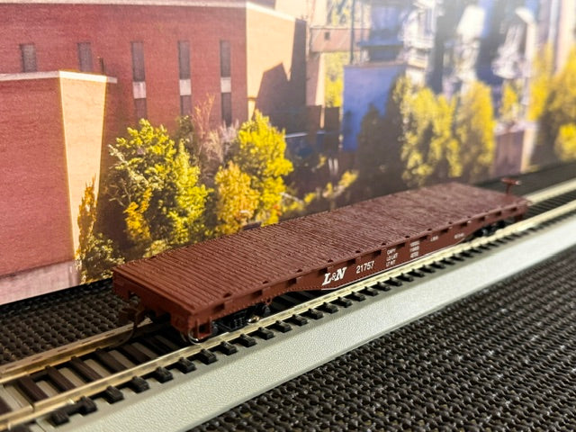 #1511 Bachmann 17315 HO L&N #21757 52' Flatcar – Silver Series