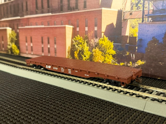 #1511 Bachmann 17315 HO L&N #21757 52' Flatcar – Silver Series