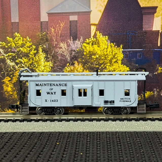 #1597 Con-Cor N Scale Maintenance of Way Bay Window Caboose X-1423