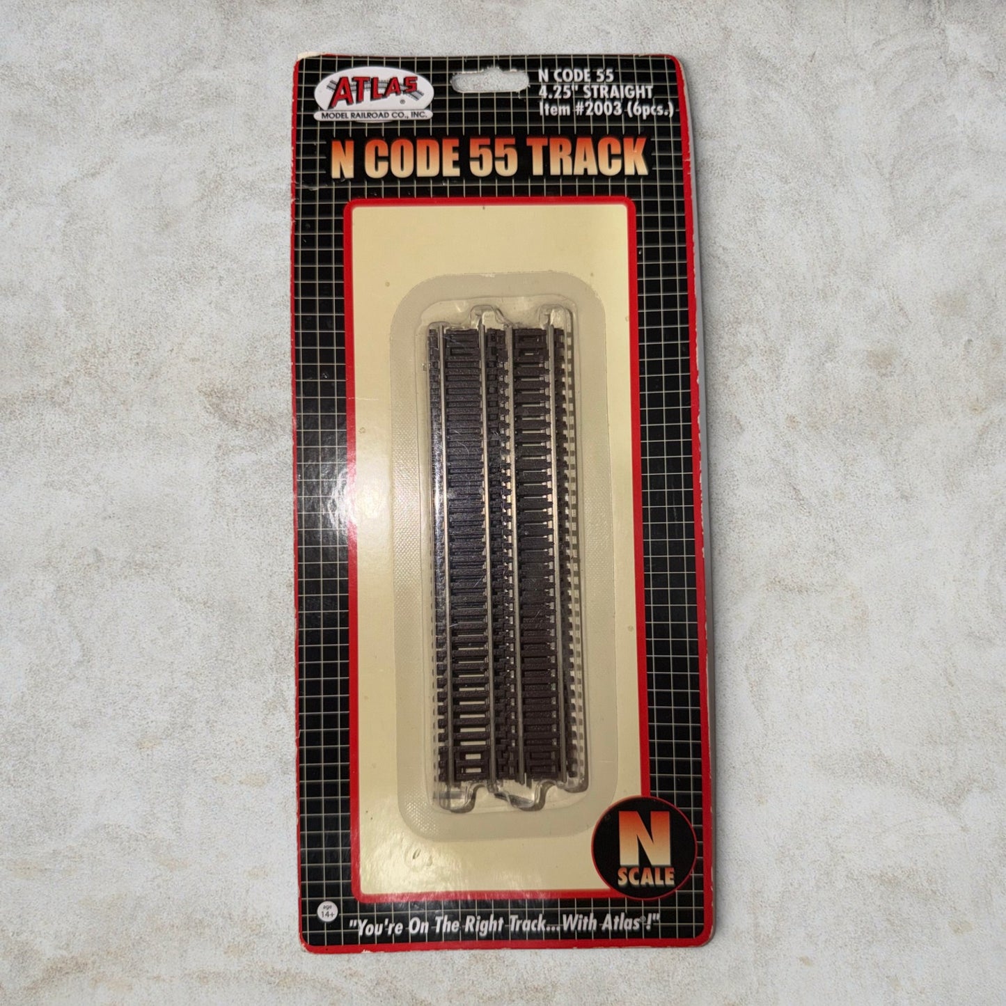 Atlas N Scale Code 55 Track Pack – 4.25" Straight Track (6 Pieces) – Item #2003 – Nickel Silver Rail