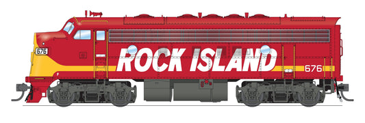 10560 EMD F7A, Rock Island 676, Maroon w/ Yellow, Paragon4 Sound/DC/DCC, HO