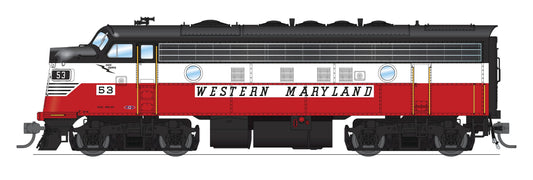 10565 EMD F7A/B, Western Maryland 53/408, Circus Paint Scheme, A-unit No-Sound / DCC-Ready, Unpowered B, HO