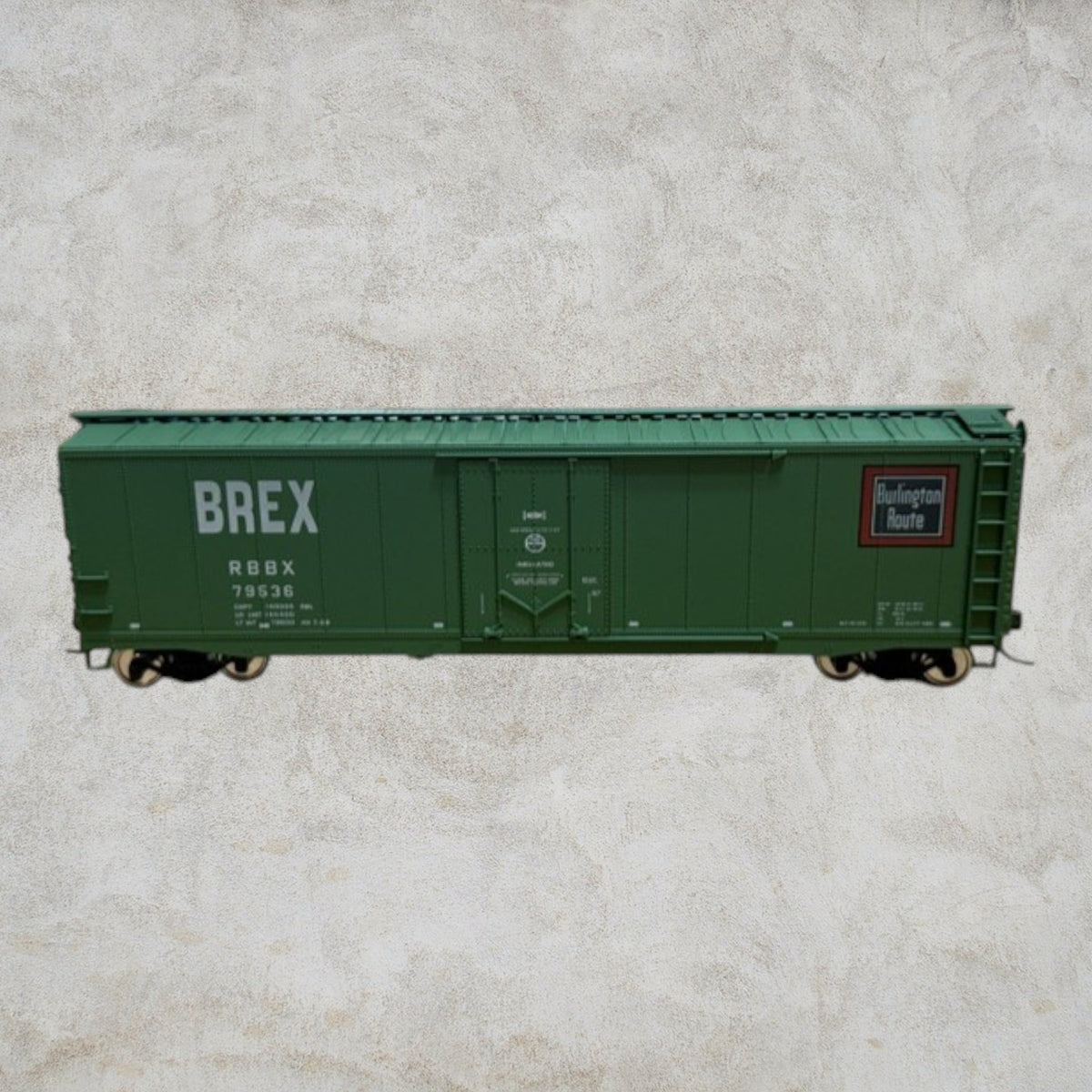 #1458 Accurail Accuready HO 95120 Burlington Route RBBX 79536 50' Plug Door Boxcar