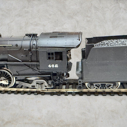 #1225 AHM HO Scale 2-8-2 Mikado Steam Locomotive with Tender – Burlington Route #462