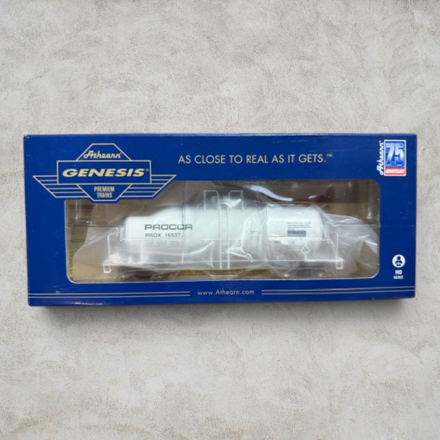 #1341 Athearn Genesis HO Scale Procor UTC 13K Acid Tank Car PROX 16537 – ATHG25644
