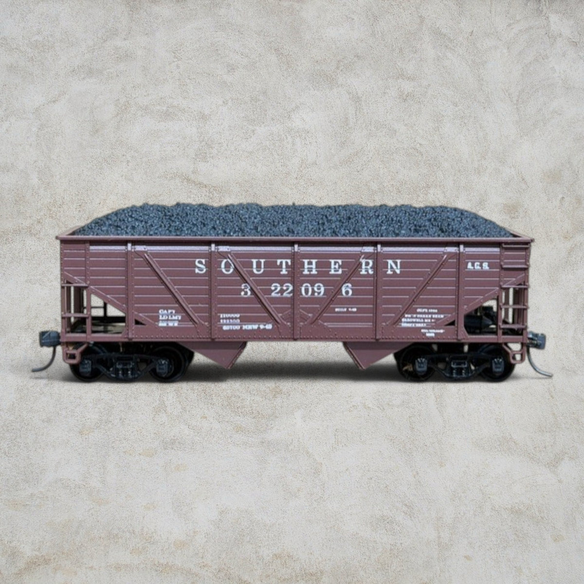 #1453 Athearn HO Southern Railway 34' Hopper #322096 Coal Load KD Couplers #5424