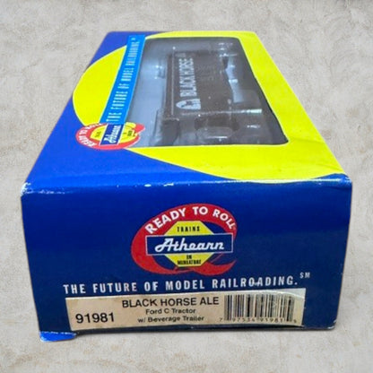 #1360 Athearn HO Scale Black Horse Ale Ford C Tractor w/ Beverage Trailer – Item #91981 – Ready To Roll – New in Box