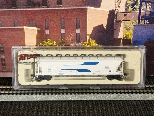 #1517 Atlas 40121 N Scale Pressureaide Centerflow Covered Hopper – ADM Transportation ACFX #51661