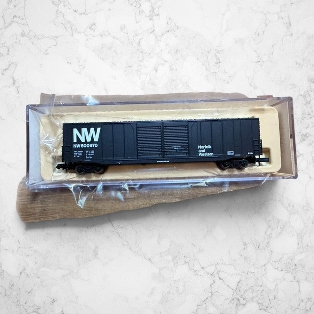 #1333 Atlas Item #36842 N Scale ACF 60' Double Door Box Car – Norfolk & Western #600970 – Ready-to-Run