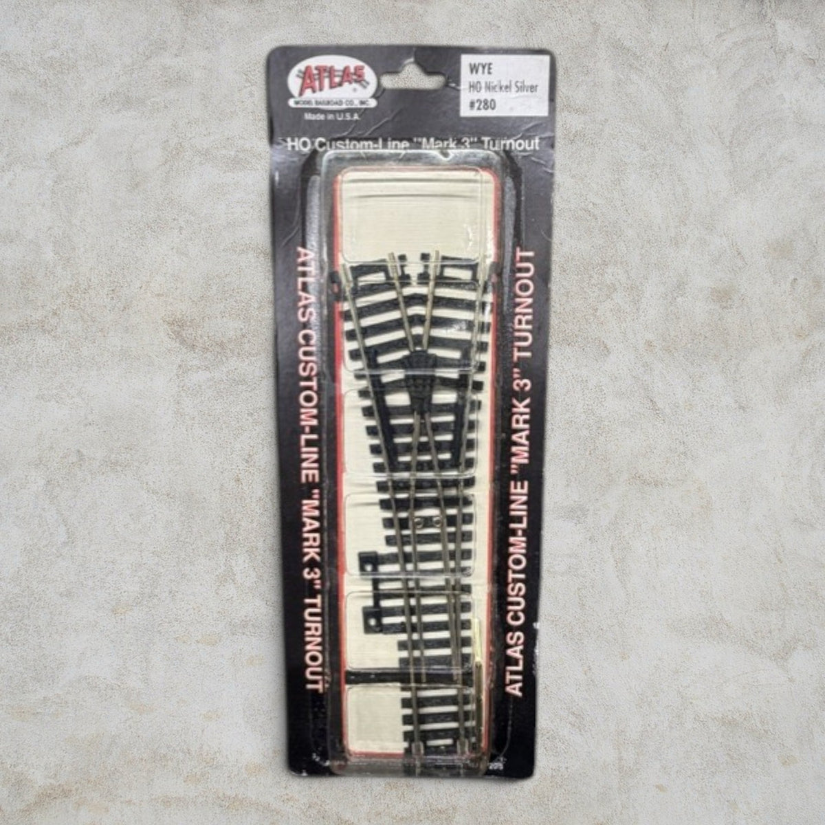Atlas #280 HO Scale Custom-Line Mark 3 Wye Turnout Nickel Silver Track