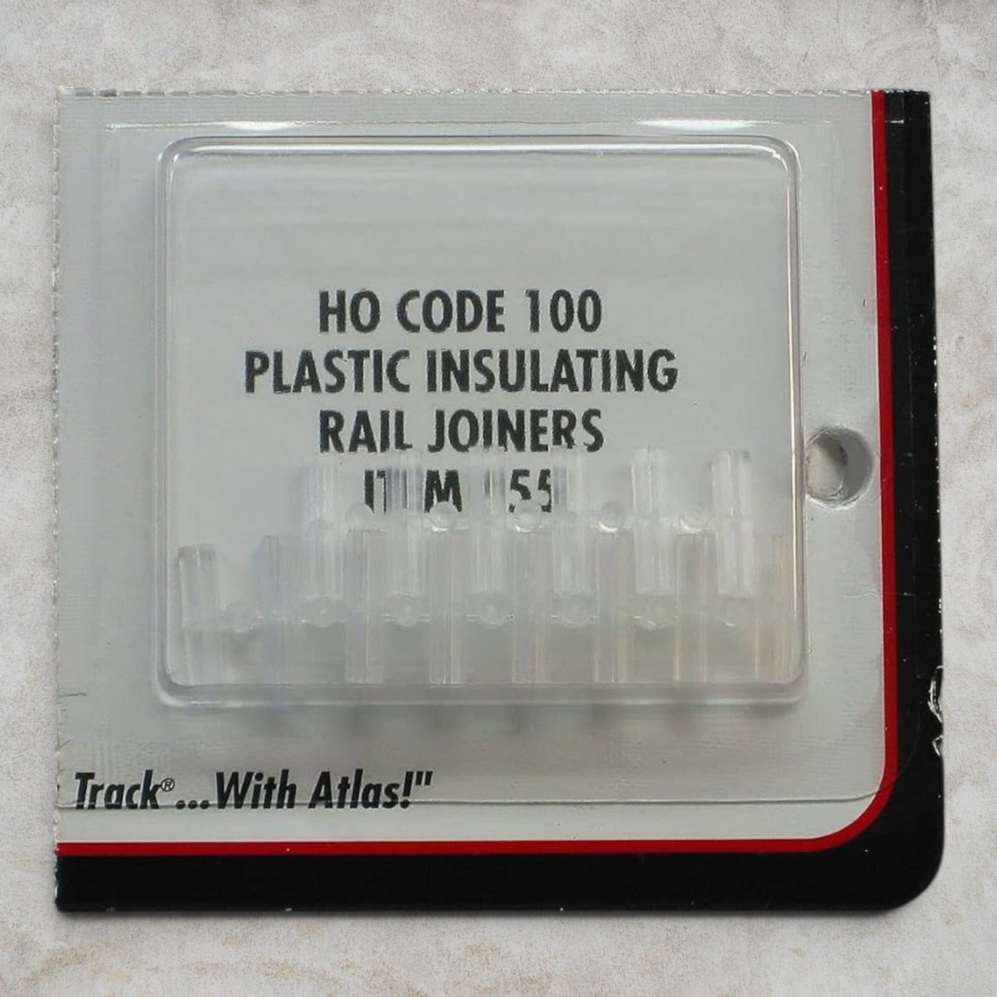 Atlas Item #55 HO Scale Code 100 Plastic Insulating Rail Joiners (24-Pack) – New Old Stock
