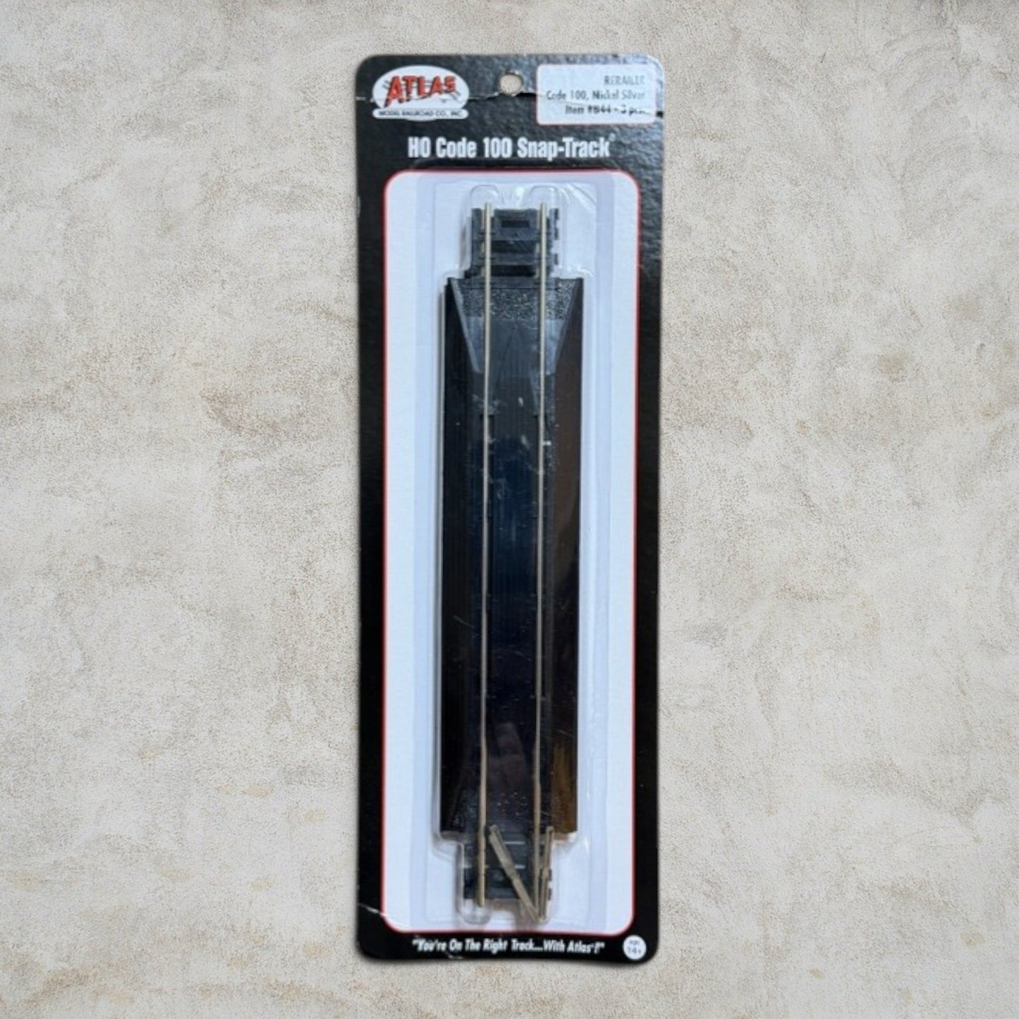 Atlas #844 HO Scale Code 100 Snap-Track® Rerailer – Nickel Silver Track Section – New in Package