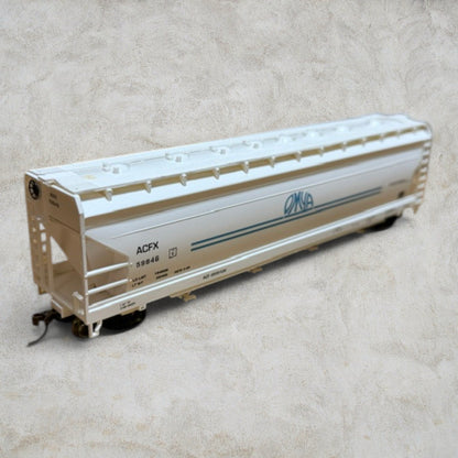 #1365 Bachmann Silver Series HO Scale OMYA 56' ACF Center-Flow Hopper ACFX #59846 – Item #17546 – NIB