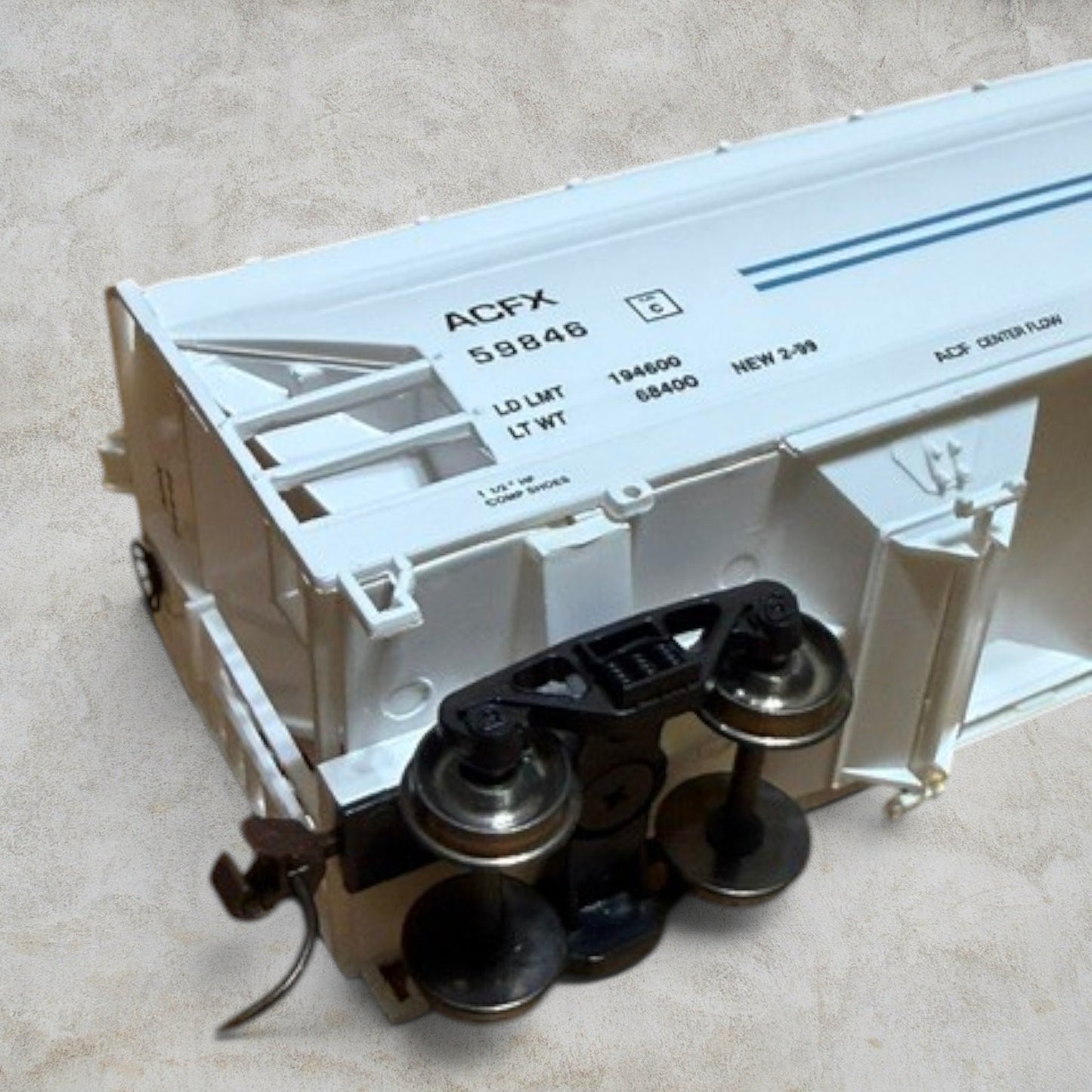 #1365 Bachmann Silver Series HO Scale OMYA 56' ACF Center-Flow Hopper ACFX #59846 – Item #17546 – NIB