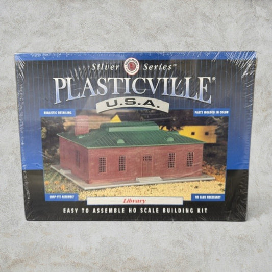 #1492 Bachmann Plasticville USA Silver Series HO Scale Library Building Kit – Factory Sealed