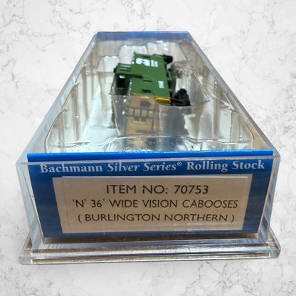 #1338 Bachmann Silver Series Item #70753 N Scale 36' Wide Vision Caboose – Burlington Northern #11445 – Ready-to-Run