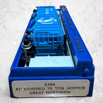 #1335 Bachmann Item #5484 N Scale 47' Covered 70-Ton Hopper – Great Northern #7108 – Ready-to-Run