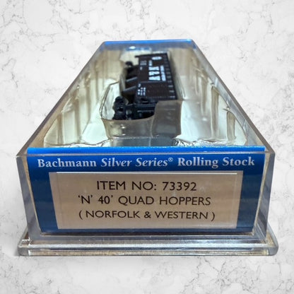 #1336 Bachmann Silver Series Item #73392 N Scale 40' Quad Hopper – Norfolk & Western #12988 – Ready-to-Run