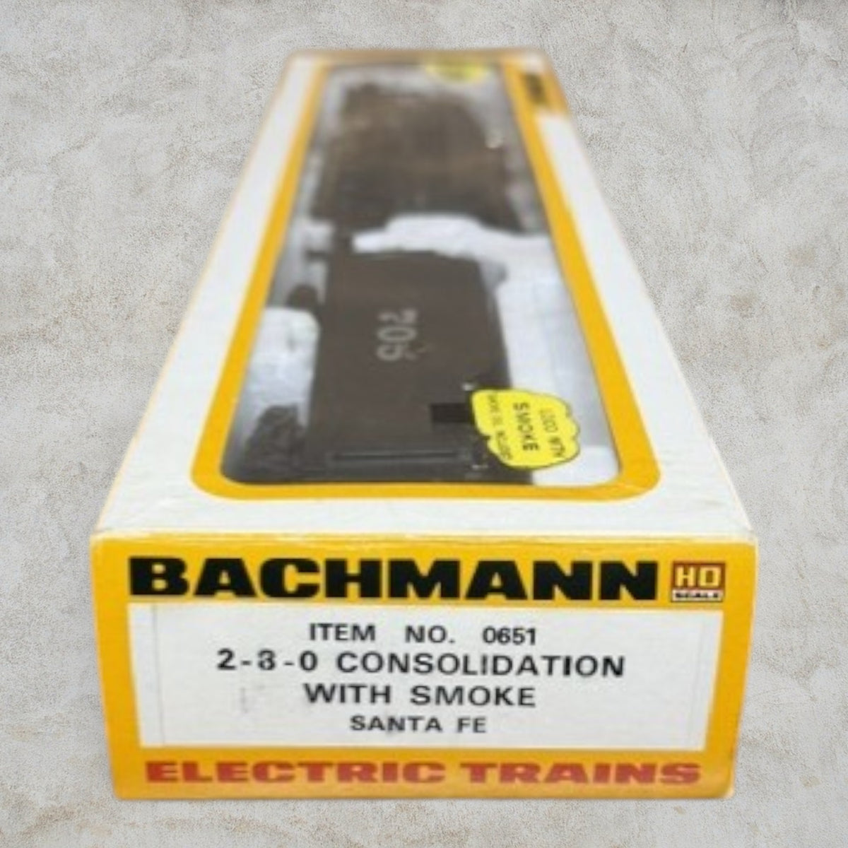#1452 Bachmann HO Santa Fe 2-8-0 Consolidation #705 Smoke Lighted Item 0651