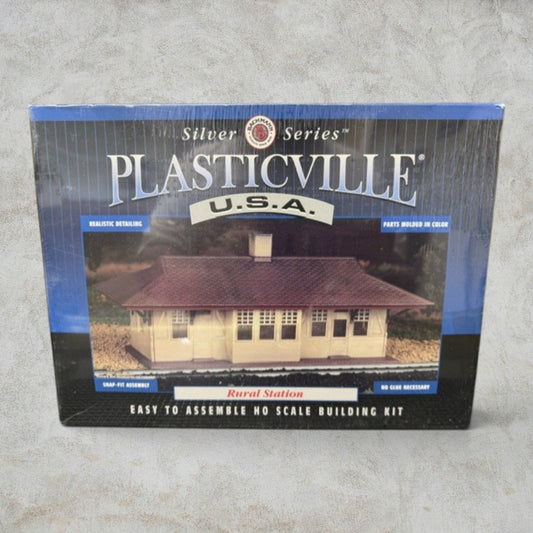 #1493 Bachmann Plasticville HO Rural Station Silver Series Kit NOS Sealed