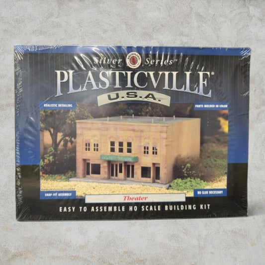 #1494 Bachmann Plasticville USA Silver Series HO Scale Theater Building Kit – Factory Sealed NOS