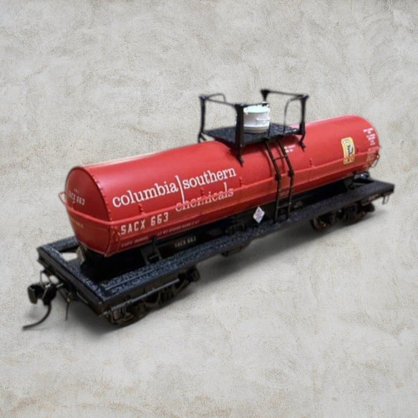 #1351 Broadway Limited Imports HO Scale Columbia Southern Chemicals 6,000 Gallon Tank Car SACX 663 – Item #6477