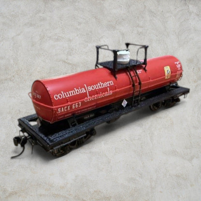 #1351 Broadway Limited Imports HO Scale Columbia Southern Chemicals 6,000 Gallon Tank Car SACX 663 – Item #6477