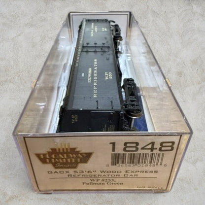 #1350 Broadway Limited Imports HO Scale Western Pacific 53'6" Wood Express Refrigerator Car #253 – Item No. 1848