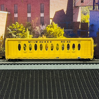 #1569 Micro-Trains Line N Scale Milwaukee Road 60' 8" Thrall Centerbeam Flat Car #63035