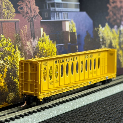 #1569 Micro-Trains Line N Scale Milwaukee Road 60' 8" Thrall Centerbeam Flat Car #63035
