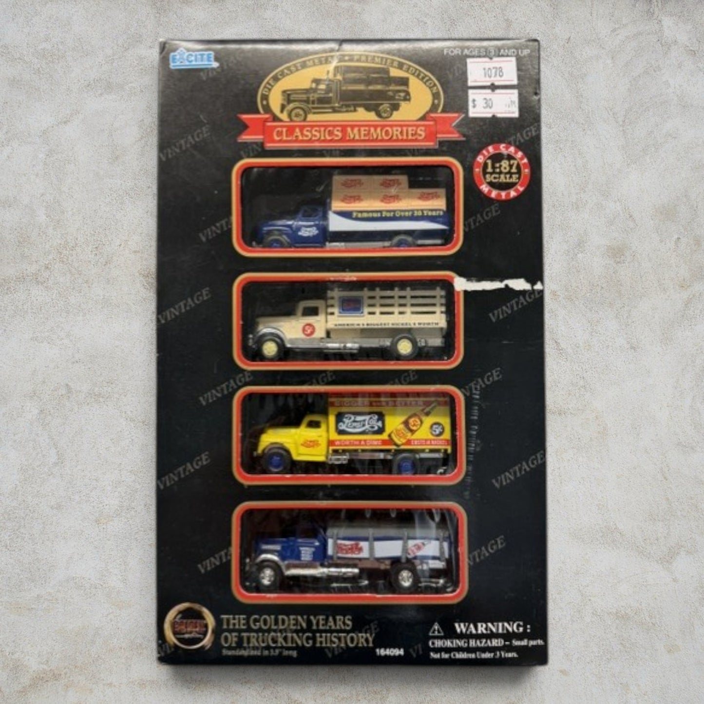 #1078 E&CITE Classics Memories "The Golden Years of Trucking History" 1:87 HO Scale Die-Cast Truck Set (4-Piece) – Item #164024 – New
