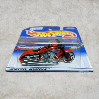 #1434 Hot Wheels Scorchin Scooter #1075 Red Duncan’s Motorcycle New on Card