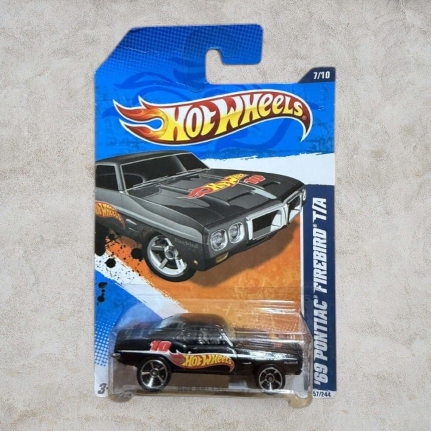 #1327 Hot Wheels '69 Pontiac Firebird T/A – HW Premiere 7/10 – Black – #57/244 – Factory Sealed