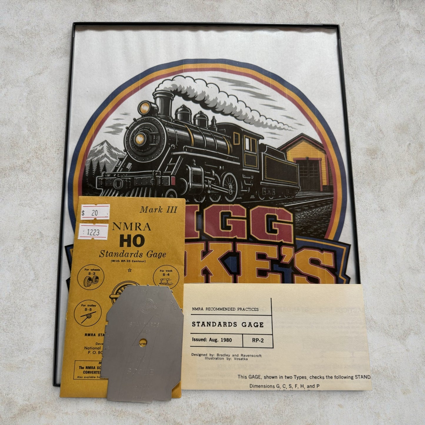 NMRA Mark III HO Scale Standards Gauge (RP-25 Contour) – Vintage Model Railroad Track & Wheel Gauge with Instructions