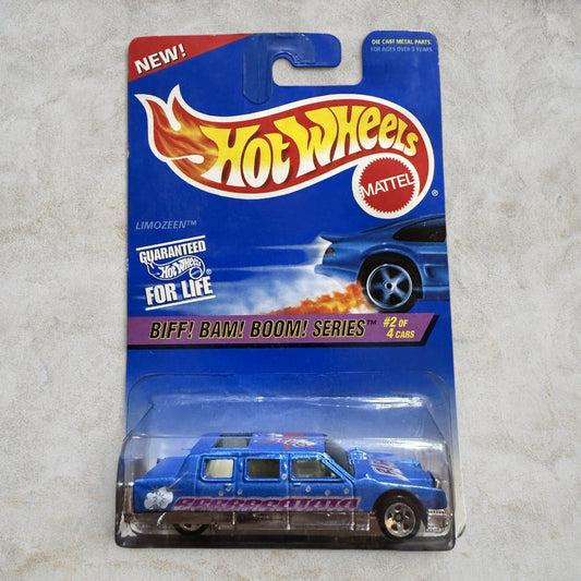 #1257 Hot Wheels Limozeen™ "Biff! Bam! Boom!" Series #2 of 4 – Blue Limousine – Factory Sealed