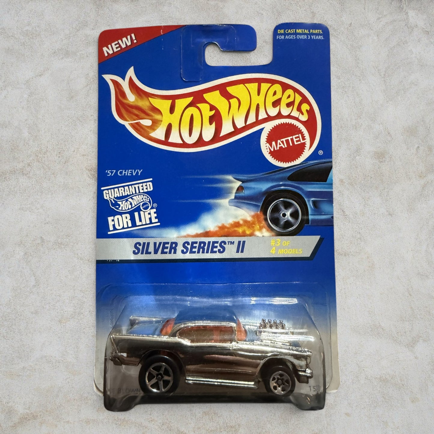 #1259 Hot Wheels '57 Chevy – Silver Series II #3 of 4 – Chrome Finish – Factory Sealed