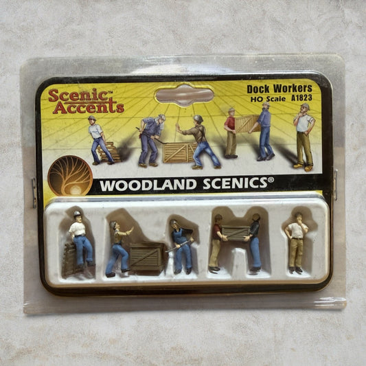 #1314 Woodland Scenics Scenic Accents Dock Workers Figure Set – HO Scale – A1823 – Painted Figures – New
