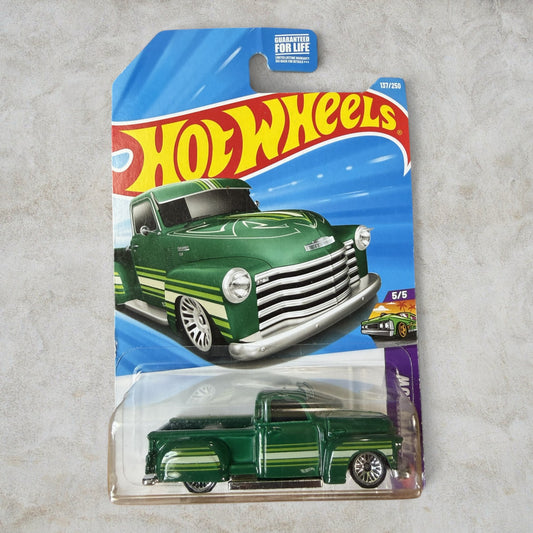 #1316 Hot Wheels Custom '52 Chevy Pickup – HW Art Cars Series 5/5 – Green – Factory Sealed