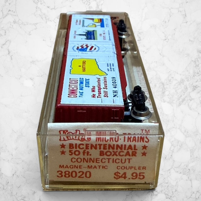 #1376 Kadee N Scale Bicentennial 50' Boxcar – Connecticut “The Nutmeg State” – NH #40509 – No. 38020