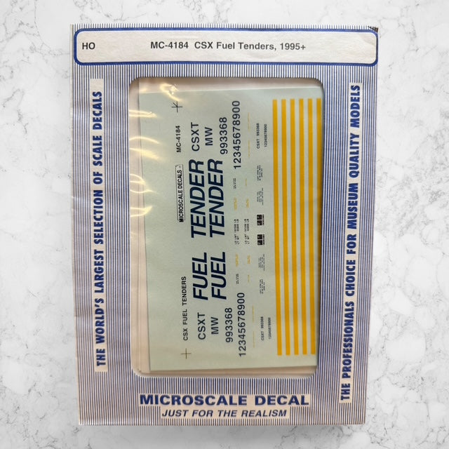 Microscale Decal MC-4184 CSX Fuel Tenders 1995+ – HO Scale
