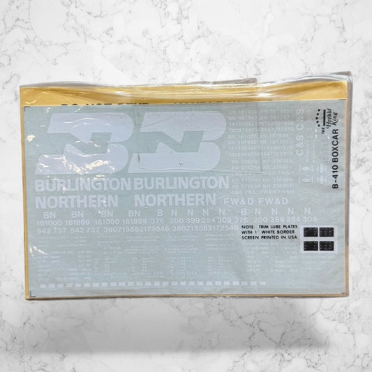 Herald King B-410 Burlington Northern Boxcar Decals – HO Scale