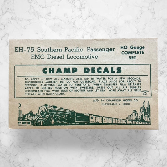 Champ Decals EH-75 Southern Pacific Passenger FMC Diesel Locomotive Decal Set – HO Scale