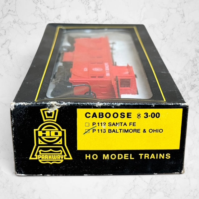 #1447 Parkway P113 HO Scale Baltimore & Ohio B&O Caboose #4068 Vintage Boxed