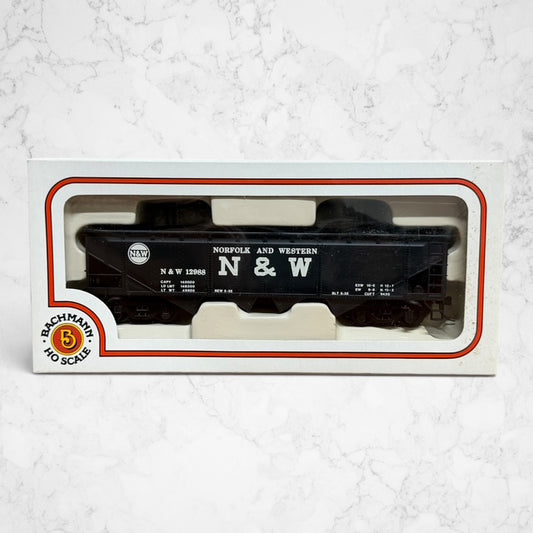 #1209 Bachmann HO Scale Norfolk & Western Quad Hopper – N&W #12988 – Item #74036 – Ready-to-Run with Original Box