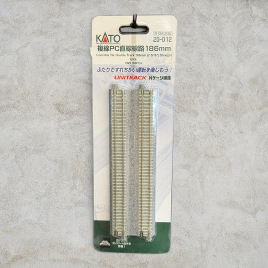KATO 20-012 N Scale Unitrack 186mm Concrete Tie Double Track Straight 2pc